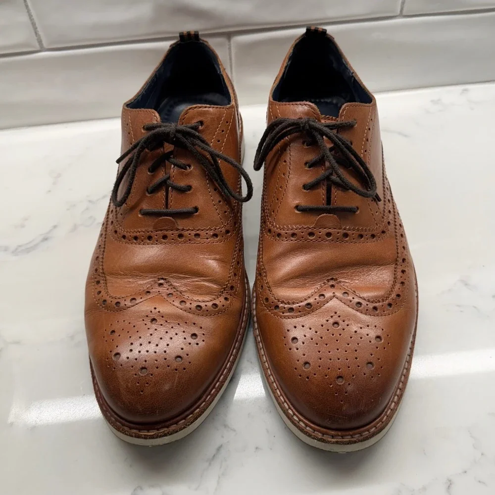 Cole Haan Wingtip Shoes Mens‎ 9.5 Brown Leather Casual Comfort Office